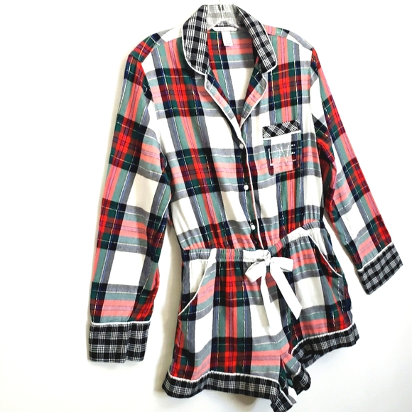 Victoria's Secret Tarten Plaid Like New PJ ❤ Romper - Picture 5 of 15